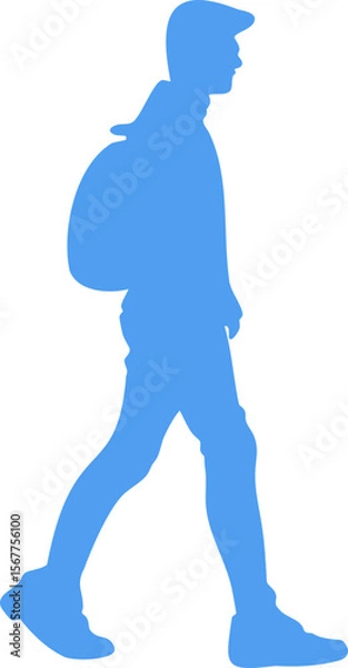 Obraz 실루엣 인물, 실루엣,인물,파랑,패션,모델,남자,사람,회사원,걷는 실루엣,걷기,모던
