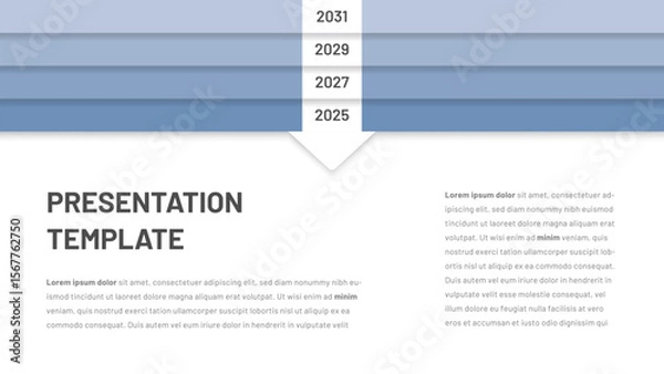 Fototapeta Slide timeline for a presentation or website. A time chart consisting of 5 intervals. Modern design