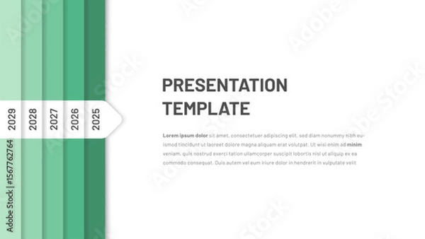 Fototapeta Slide timeline for a presentation or website. A time chart consisting of 5 intervals. Modern design