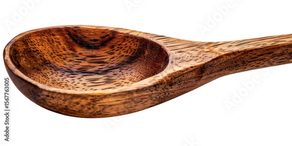 Obraz Wooden spoon on a transparent background, ideal for eco-friendly design, kitchen decor, and natural food presentations...