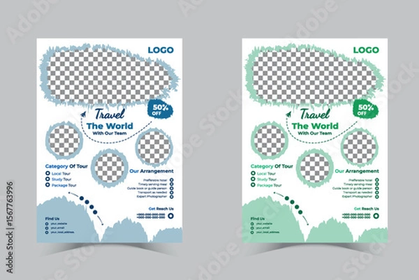 Obraz World travel flyer design template