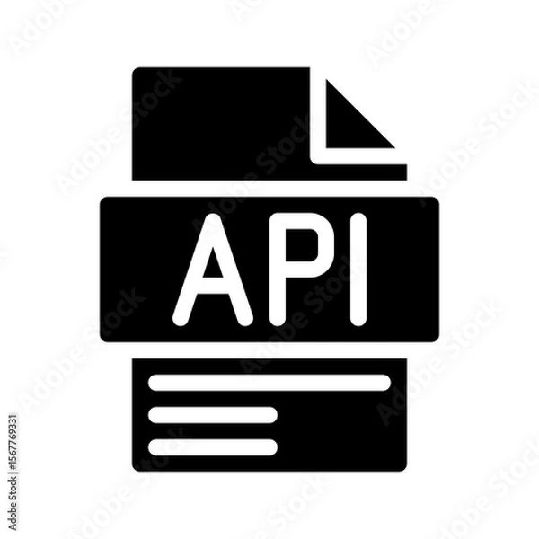 Fototapeta Api Glyph Icon. Minimalist document with web Online