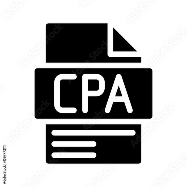 Fototapeta Cpa Glyph Icon. Cost Per Acquisition File Cost to acquire one new customer