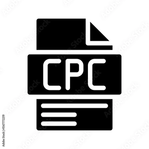 Fototapeta Cpc Glyph Icon. Cost Per Click File Cost incurred for each click on an advertisement