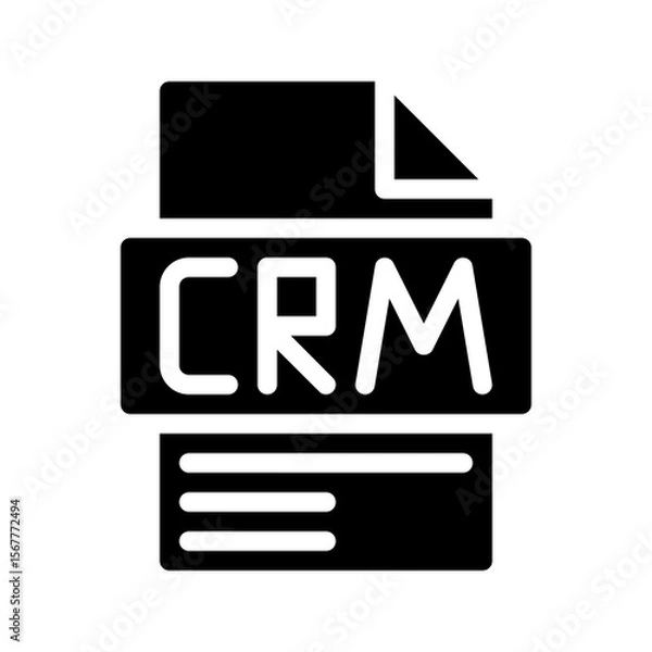 Fototapeta Crm Glyph Icon. File Document icon, Customer Relationship Management