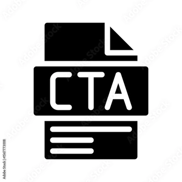 Fototapeta Cta Glyph Icon. File Document icon, Call to action, such as a Buy Now button