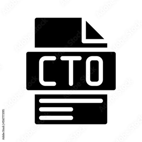Fototapeta Cto Glyph Icon. File Document icon, Chief Technology Officer