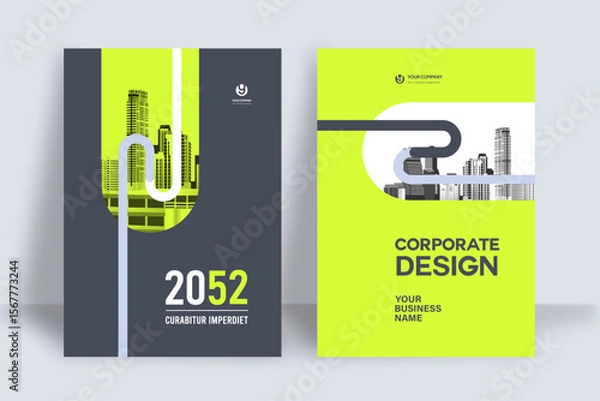 Obraz Business Report Cover Template – Geometric Layout