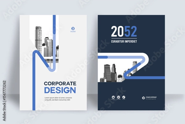 Obraz Business Report Cover Template – Geometric Layout