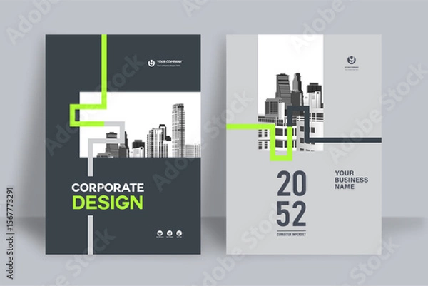 Obraz Business Report Cover Template – Geometric Layout