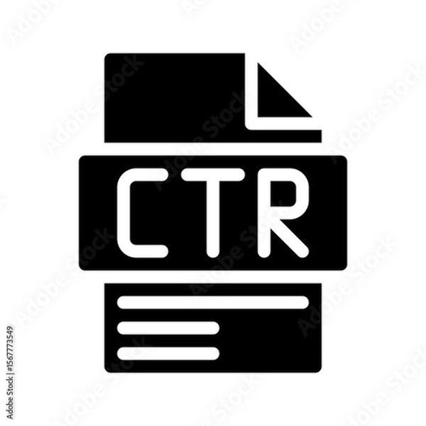 Fototapeta Ctr Glyph Icon. File Document icon Percentage of clicks on ads or links