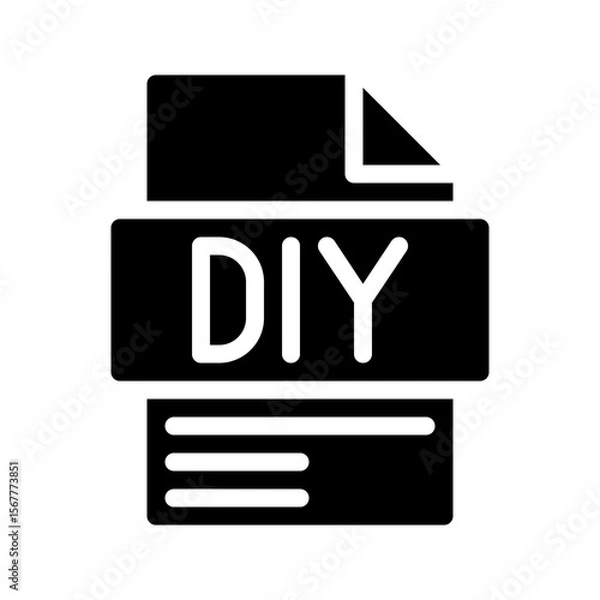 Fototapeta Diy Glyph Icon. File Document icon Do it yourself, concept for product or service