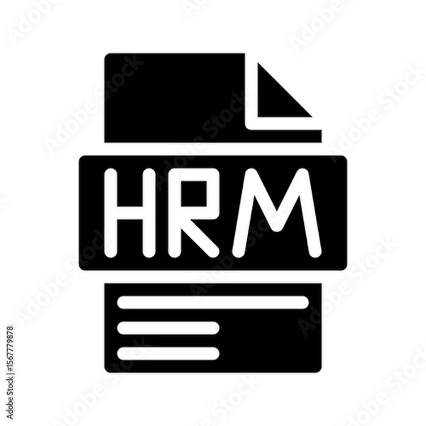 Fototapeta Hrm Glyph Icon. File Document icon stands for Human Resource Management