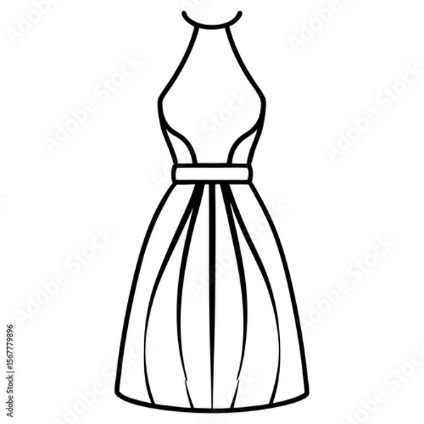 Obraz Halter Neck Dress line art vector