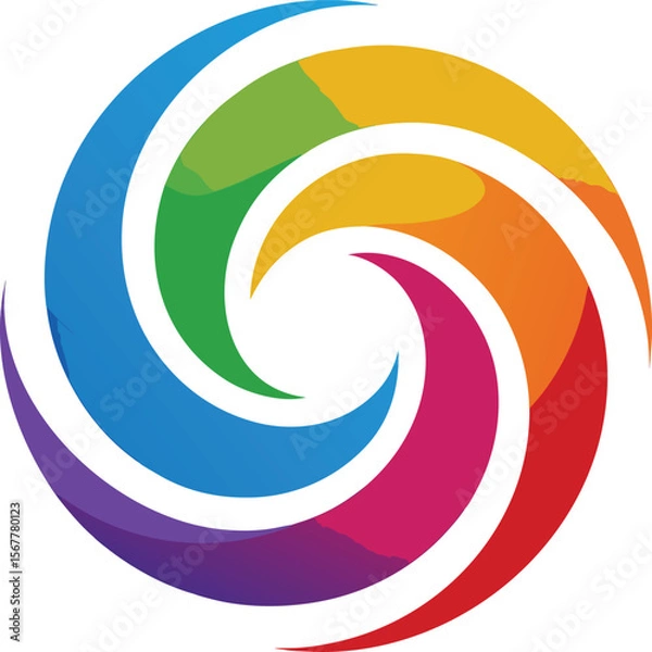 Fototapeta rainbow swirl creative logo icon on white backgrou.eps