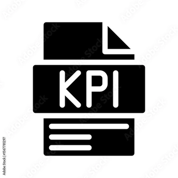 Fototapeta Kpi Glyph Icon. File Document icon stands for Key metrics to measure success