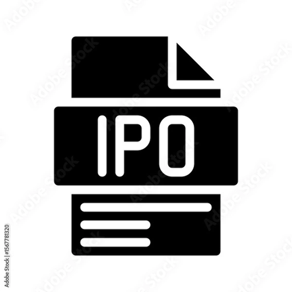 Fototapeta Ipo Glyph Icon. File Document icon stands for Initial Public Offering
