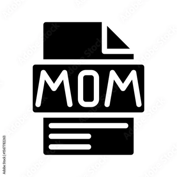 Fototapeta Mom Glyph Icon. File Document icon stands for Month to month data comparison