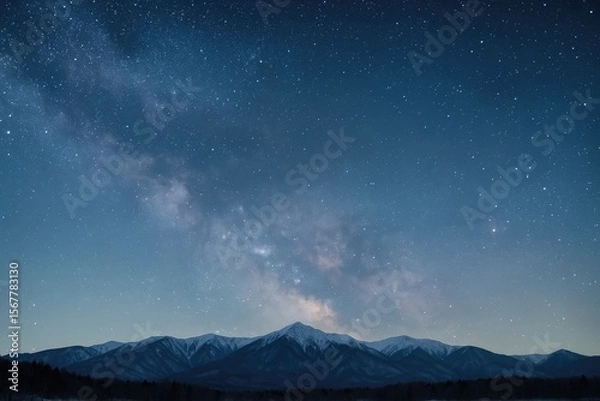 Fototapeta Capturing the Night Sky Illuminated by Stars in a Japanese Prefecture