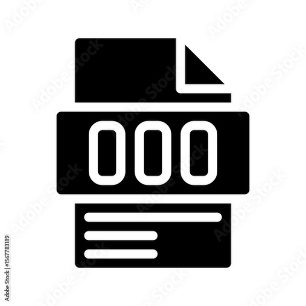 Fototapeta OOO Glyph Icon. File Document icon is an abbreviation for Not in the office
