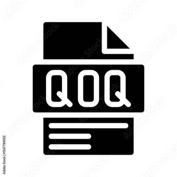 Fototapeta Qoq Glyph Icon. File Document icon abbreviation for Quarter to quarter data comparison