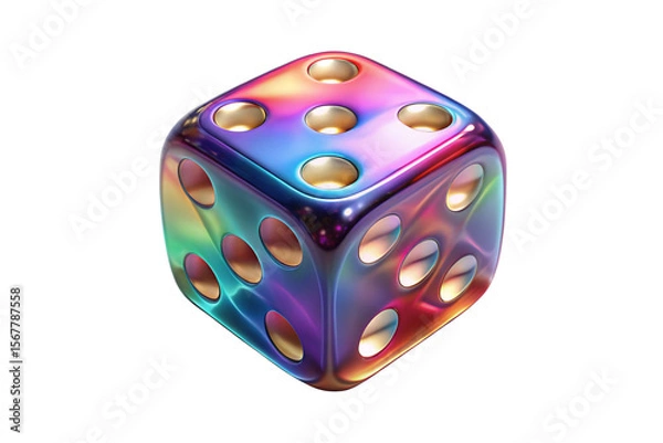 Fototapeta 3D Rendering of beautiful, trending and realistic Dice with white background