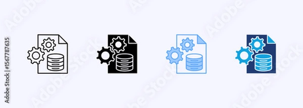 Obraz Data Management Icon Set Multiple Style Collection
