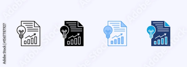 Fototapeta Data Driven Icon Set Multiple Style Collection