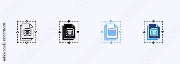 Fototapeta Data Format Icon Set Multiple Style Collection