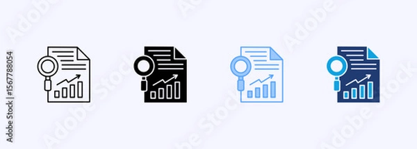 Fototapeta Data Analytics Icon Set Multiple Style Collection