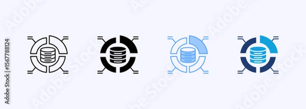 Fototapeta Data Segmentation Icon Set Multiple Style Collection