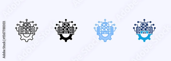 Fototapeta Digital Enterprise Icon Set Multiple Style Collection