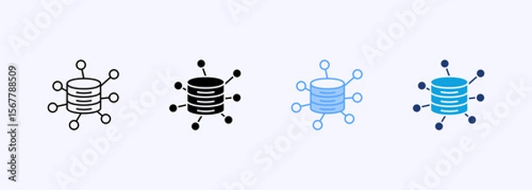 Fototapeta Data Ecosystem Icon Set Multiple Style Collection