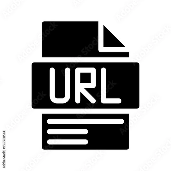 Fototapeta Url Glyph Icon. File Document icon is an abbreviation of the word Address of a website