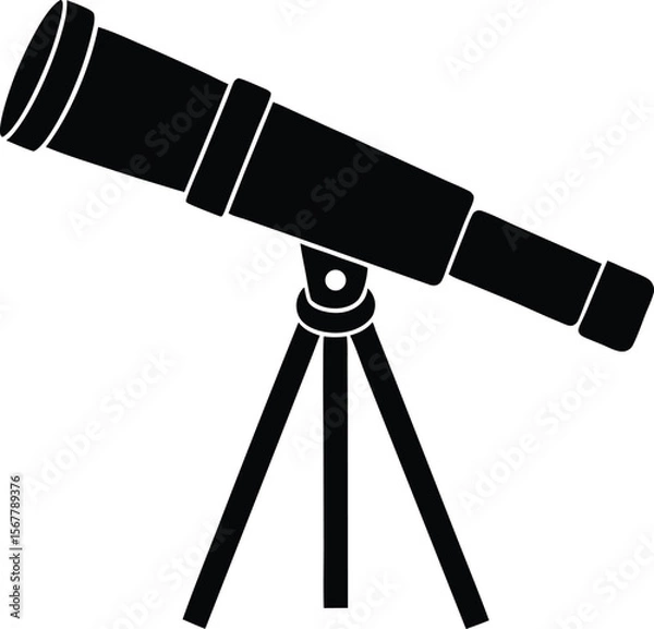 Fototapeta telescope icon silhouette on white background (1).eps