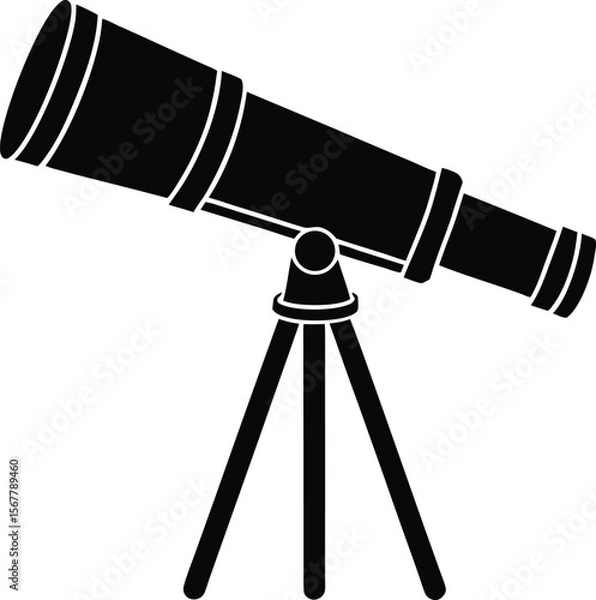 Fototapeta telescope icon silhouette on white background (2).eps