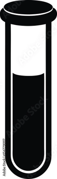 Fototapeta test tube icon silhouette on white background (1).eps