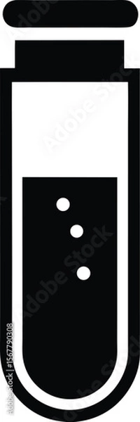 Fototapeta test tube icon silhouette on white background (2).eps