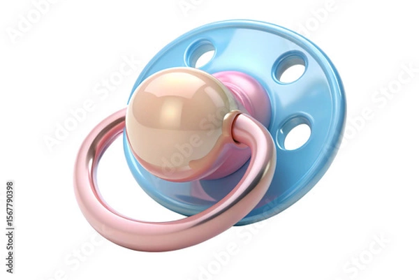 Fototapeta 3D Rendering of beautiful, trending and realistic Pacifier with white background