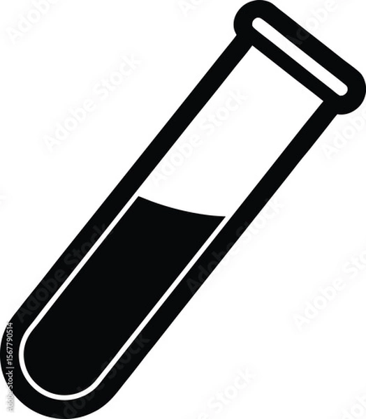 Fototapeta test tube icon silhouette on white background (3).eps