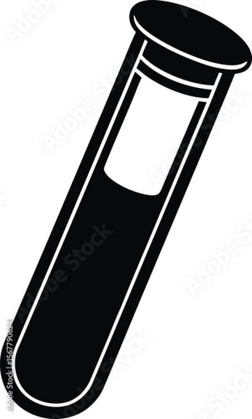Fototapeta test tube icon silhouette on white background.eps