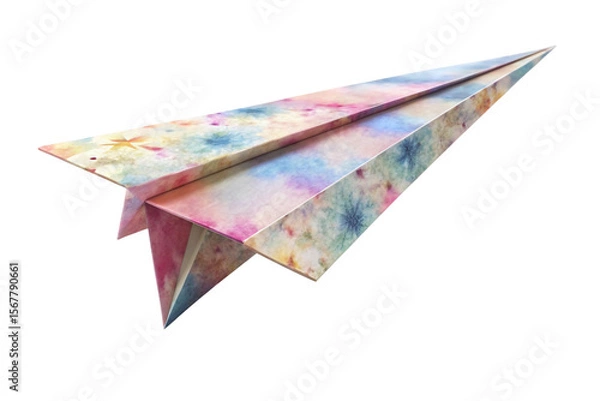 Fototapeta 3D Rendering of beautiful, trending and realistic Paper plane with white background