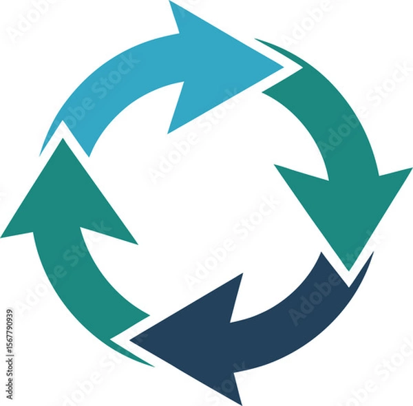 Fototapeta three arrow cycle creative logo icon on white back.eps