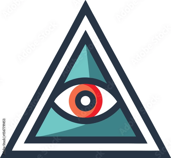 Fototapeta triangle eye creative logo icon on white backgroun.eps