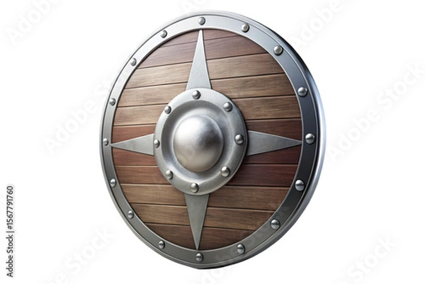 Fototapeta 3D Rendering of beautiful, trending and realistic Shield with white background