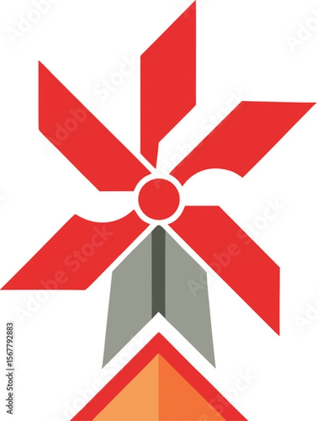 Fototapeta windmill creative logo icon on white background  .eps
