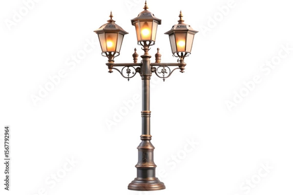 Fototapeta 3D Rendering of beautiful, trending and realistic Street light with white background