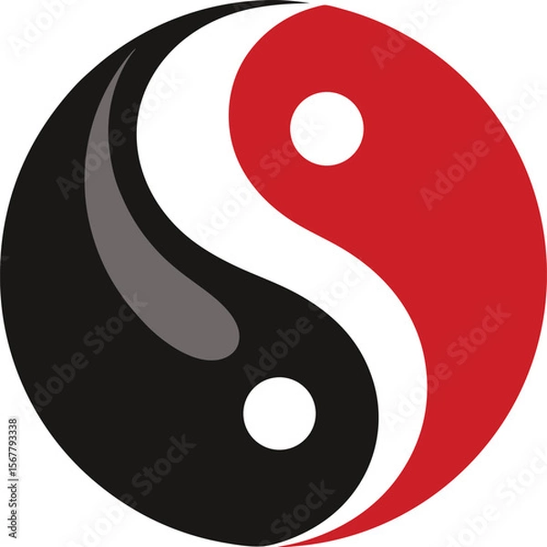 Fototapeta yin yang creative logo icon on white background  .eps