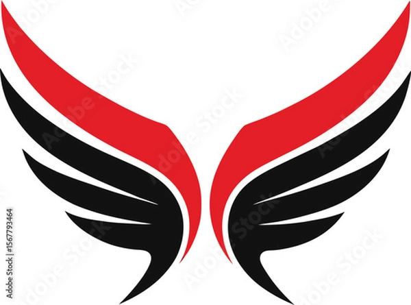 Fototapeta wings creative logo icon on white background  .eps