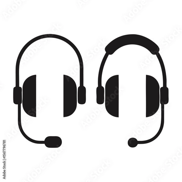 Obraz headphones on white background